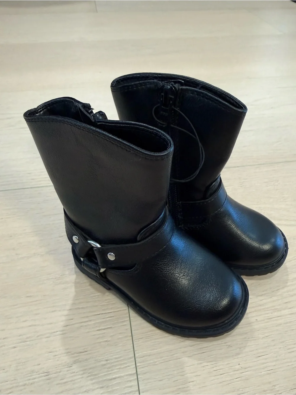 NWT Cat & Jack Black Faux-Leather Kids Riding Boots | 5C